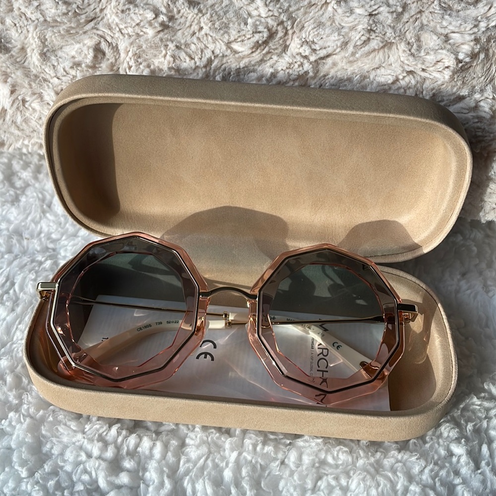 Pink, Gold, and Cream Chloé sunglasses